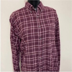 Croft & Barrow Women’s Flannel Maroon Checkered Button Down Shirt M